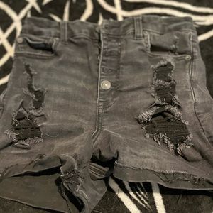 Black American Eagle Distressed Shorts